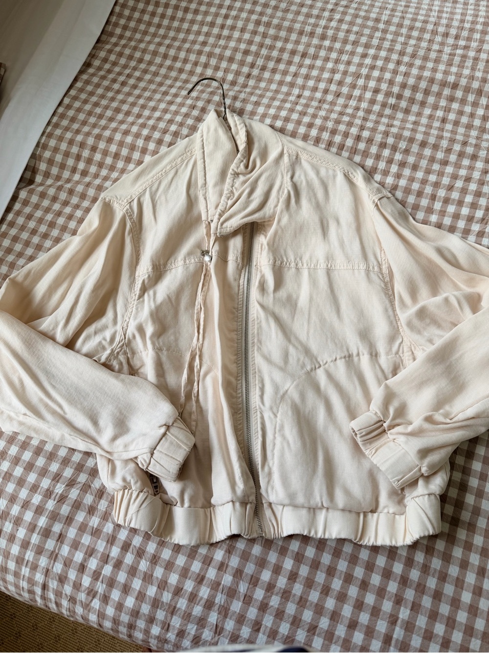 Light Cream / Pink Women's Zip-Front Jacket